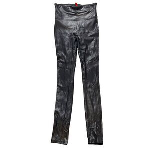 SPANX Pants Womens Small (24x28) Black Shimmer Leggings Pull On Ankle‎ Workout